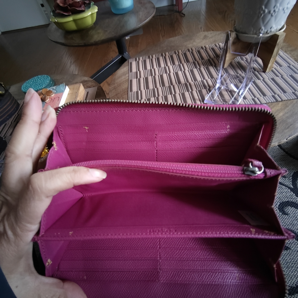 Coach Raspberry Pink Leather Wallet - Picture 9 of 13